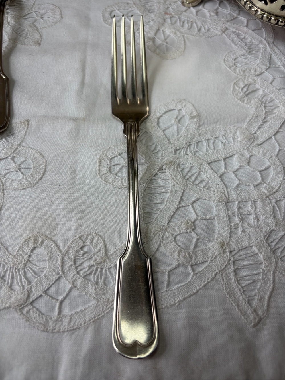 French Chinon vintage silverware Fork Alpaca Los Muchachos